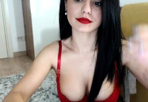 Young woman dark haired stunner playing